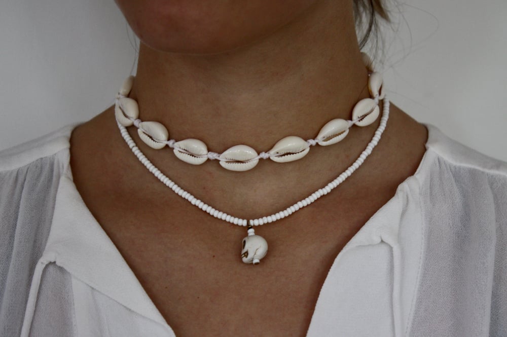 Image of White Cowrie Choker