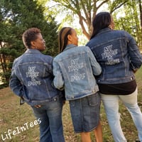 Image 2 of My Tribe Is Dope Unisex Denim Jacket