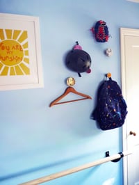 Image 4 of Large and Short- SkateDot - Recycled Skateboard Round Dot Wall Hook. 