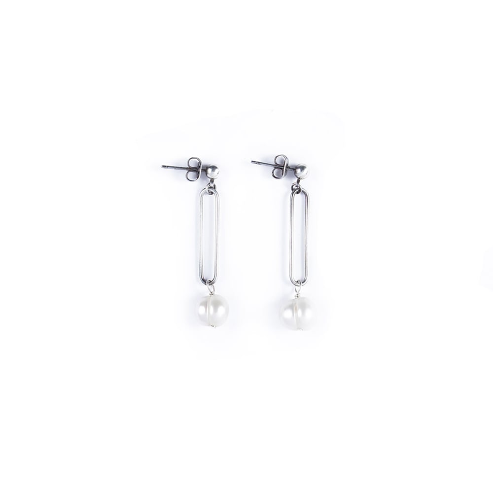 Image of Boucles d'oreilles BETTINA plaqué argent vieilli