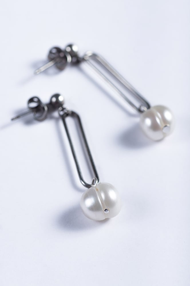 Image of Boucles d'oreilles BETTINA plaqué argent vieilli