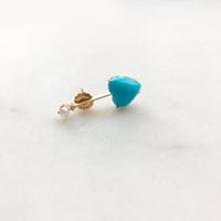 Image 4 of Large Sleeping Beauty Turquoise Bar Earring