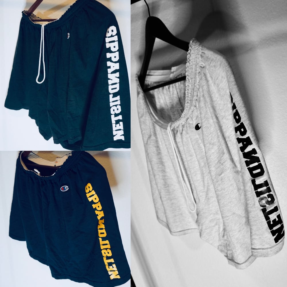 Varsity SippAndListen x Champion short shorts