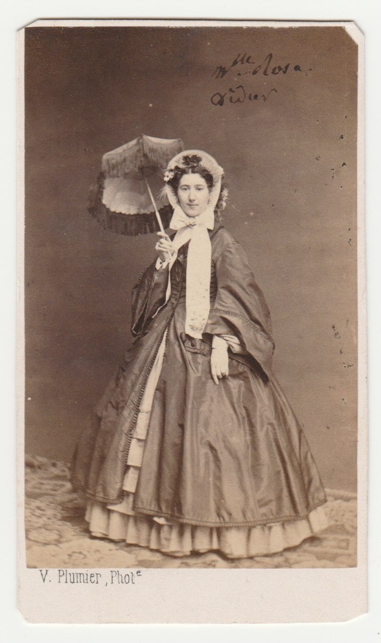 Image of Victor Plumier: Mme. Rosa with umbrella, ca. 1865