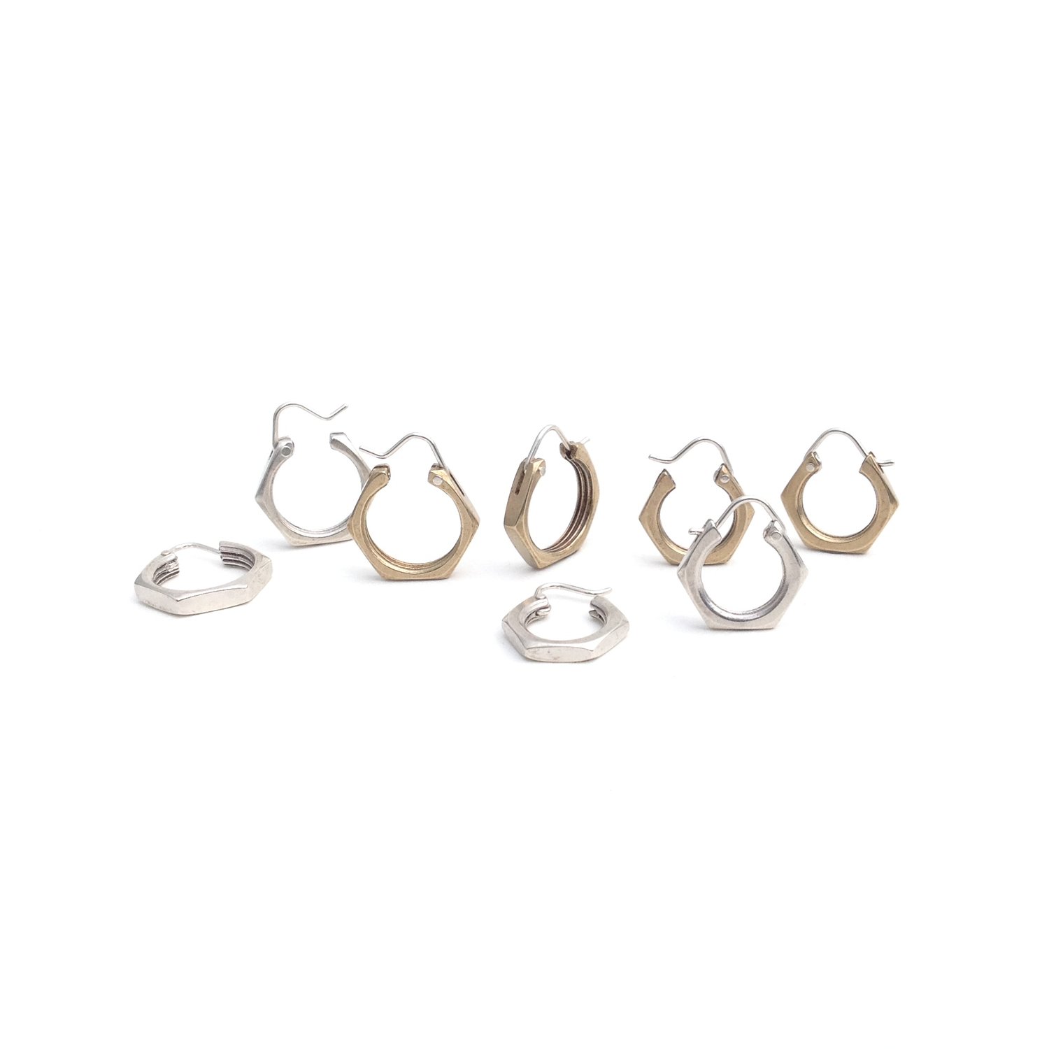 Image of nut hoops ~silver or brass ~sm or lg