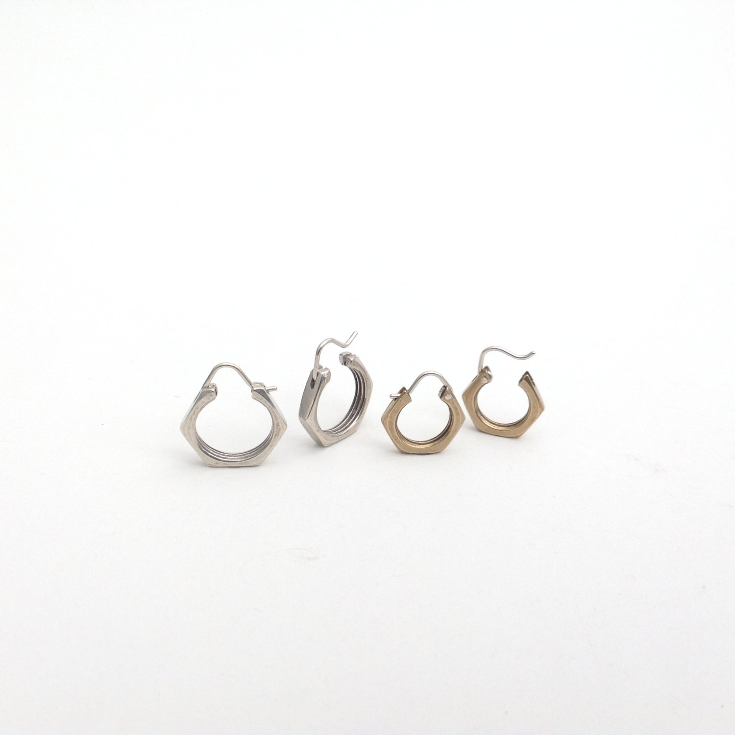 Image of nut hoops ~silver or brass ~sm or lg