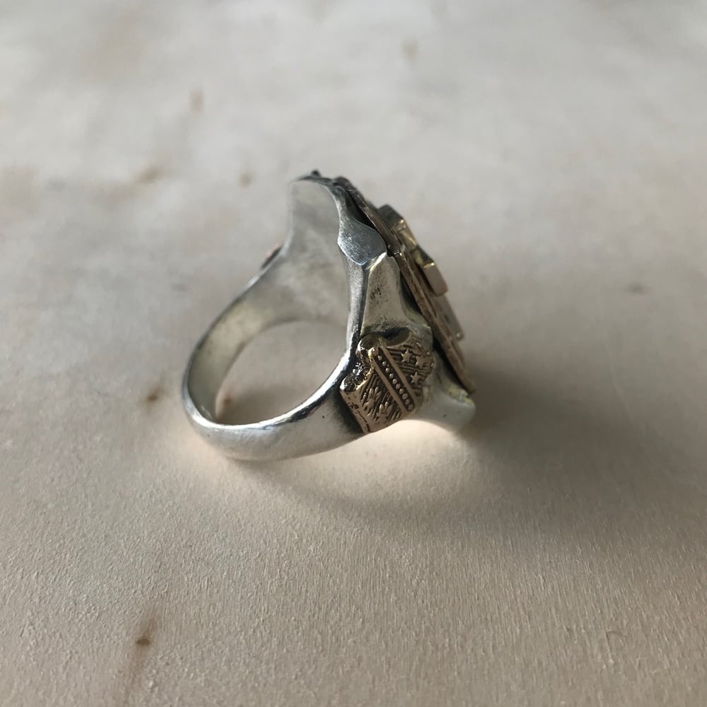 ROSE CROSS MEXICAN BIKER RING