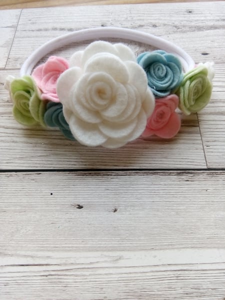 Image of Felt flower baby band