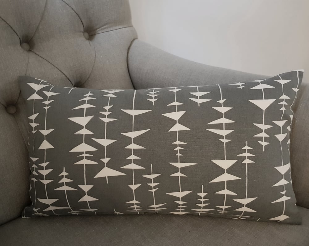 HomeSewnUK — Handmade Rectangular Scatter Cushion Grey and White