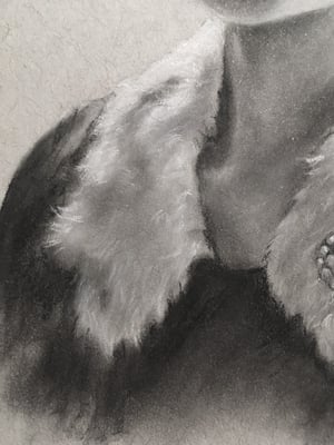 Image of Portrait sketch of Lacy Soto - Drawing on toned paper