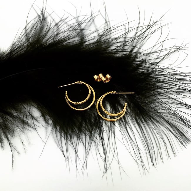 Gold double hoops
