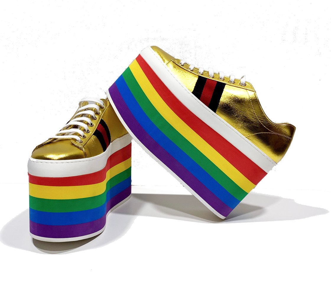 Image of GUCCI PEGGY PLATFORM MULTICOLOR