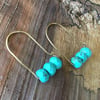 Faceted Turquoise Hammered Hoops