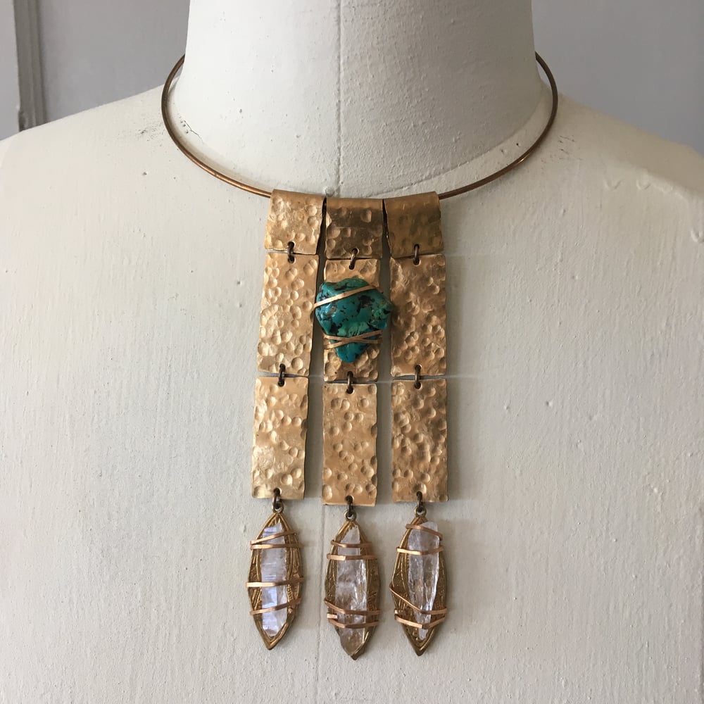 Image of Hammered Turquoise/Quartz Goddess