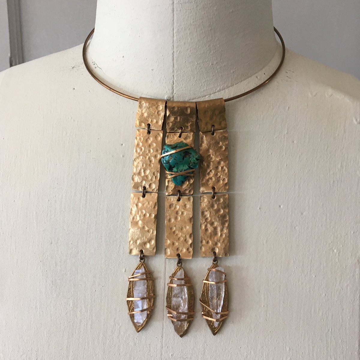 Image of Hammered Turquoise/Quartz Goddess 