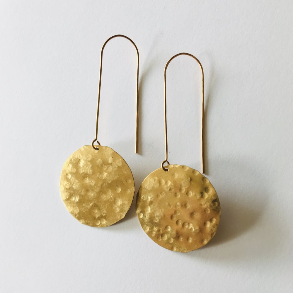 Image of Hammered Full Moon Earrings 