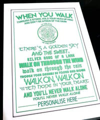 Celtic YNWA A3 print with free personalisation