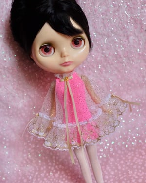 Image of LoungingLinda Glitter Cape Babydoll Mini Dress