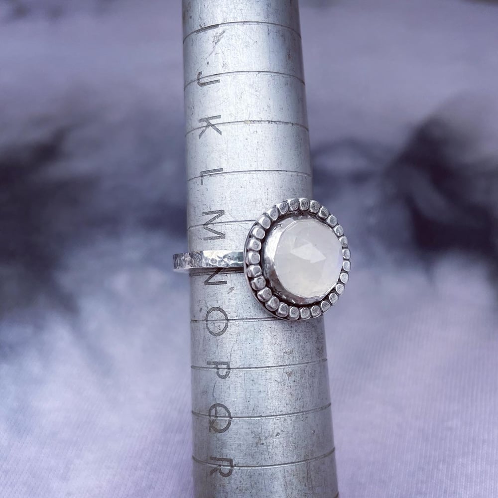 Handmade Sterling Silver Faceted Moonstone Ring