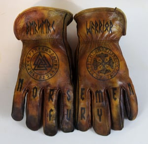 Image of Berserk Warrior/Norsemen Fury custom leather gloves