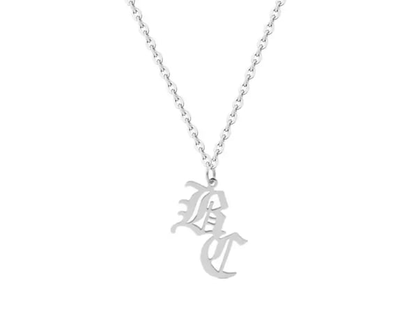 Image of Personalized “Old English” Initial Necklace