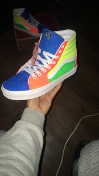 Neon hi-top sk8 vans