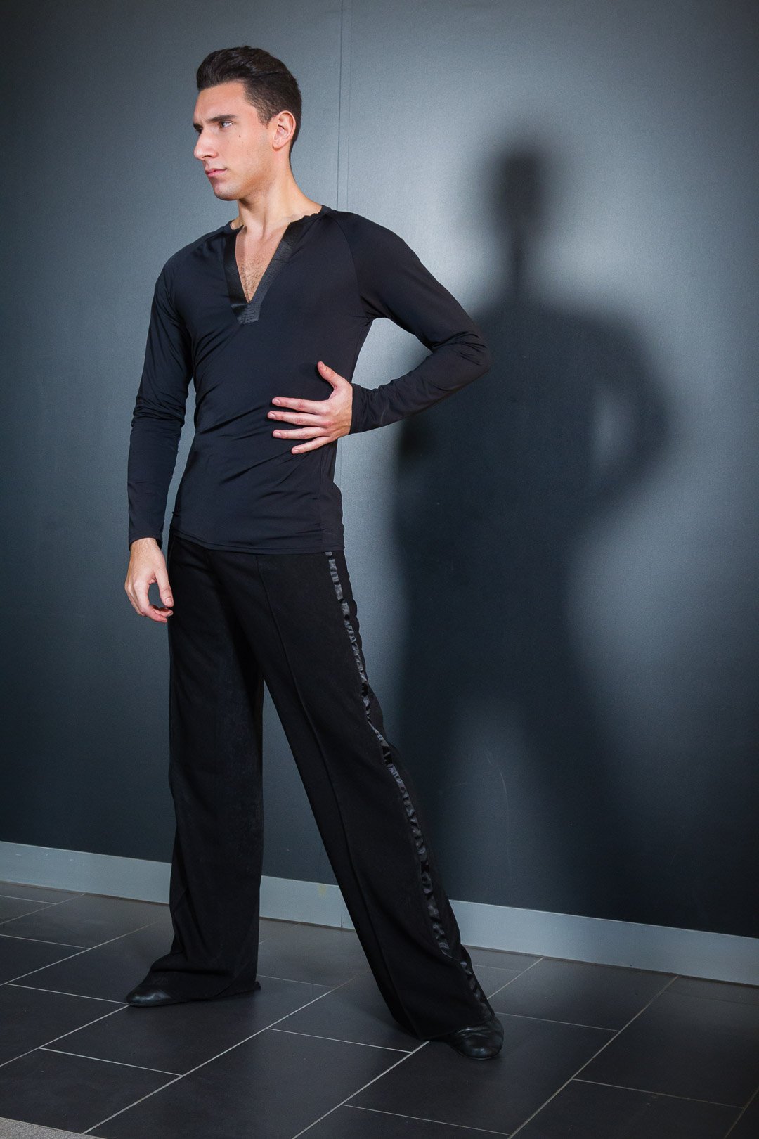 Je'Dor Dancewear — Mens Latin Pants w/Satin (B12020)
