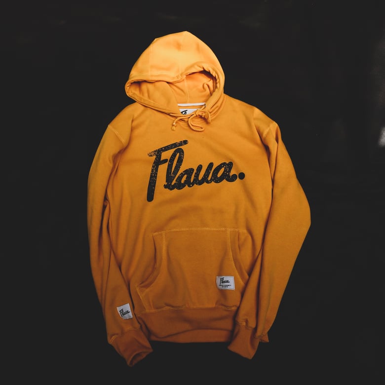 Image of Flava. Fracture Hoodie Mustard/Black