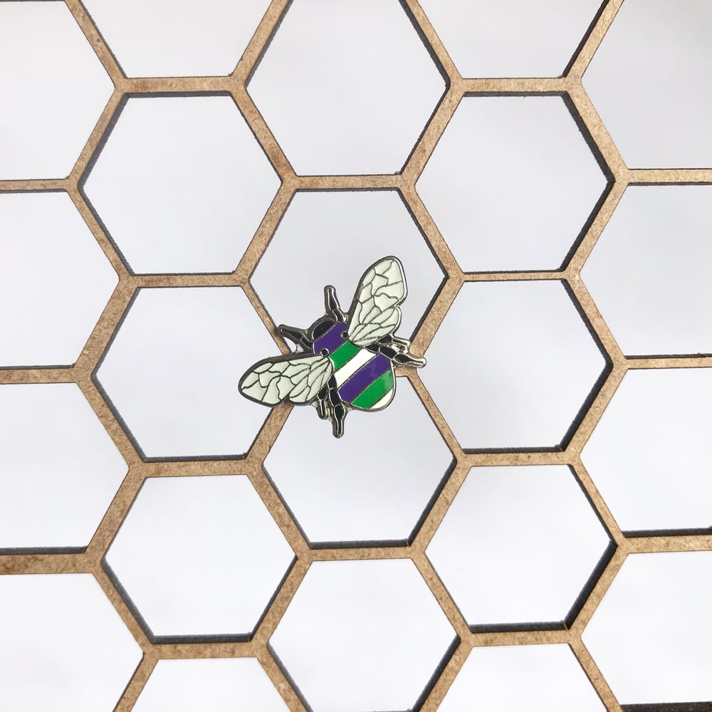 Image of SUFFRAGETTE BEE PIN - EMMELINE'S  PANTRY CHARITY SPECIAL EDITION  