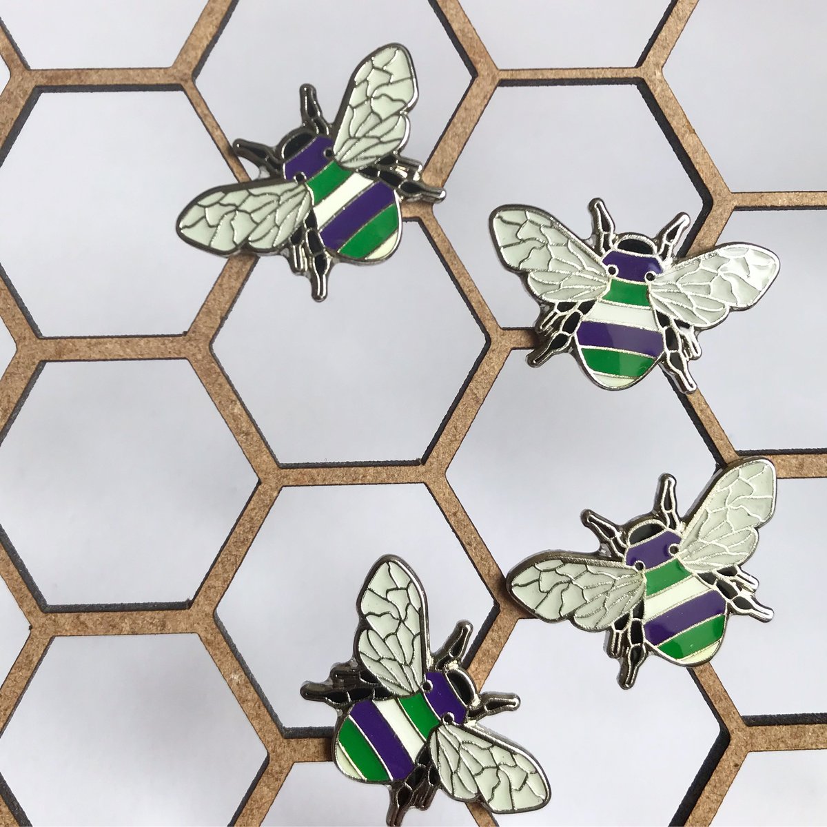 Image of SUFFRAGETTE BEE PIN - EMMELINE'S  PANTRY CHARITY SPECIAL EDITION  