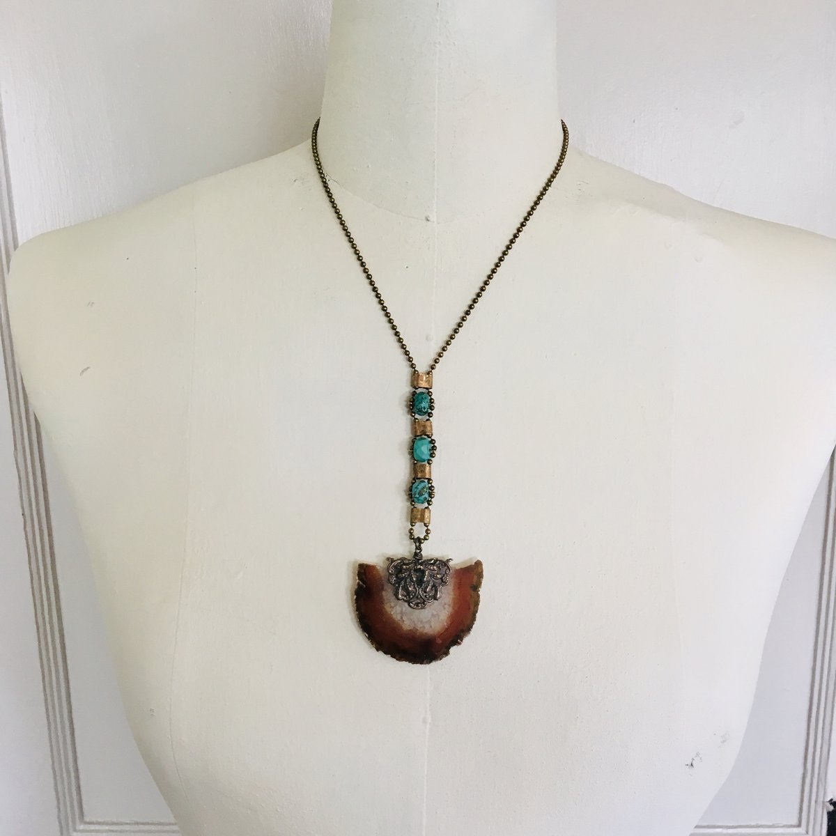 Image of Stunning Turquoise/Geode Necklace 