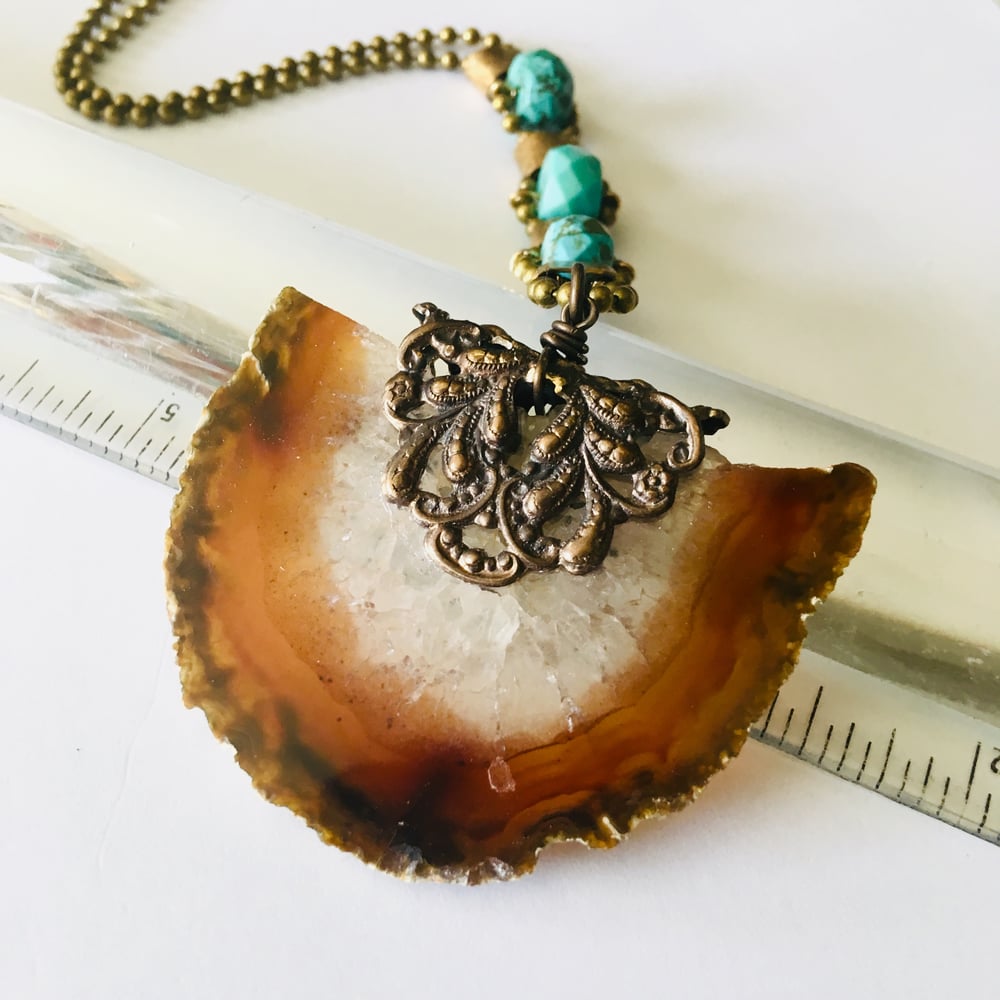 Image of Stunning Turquoise/Geode Necklace 