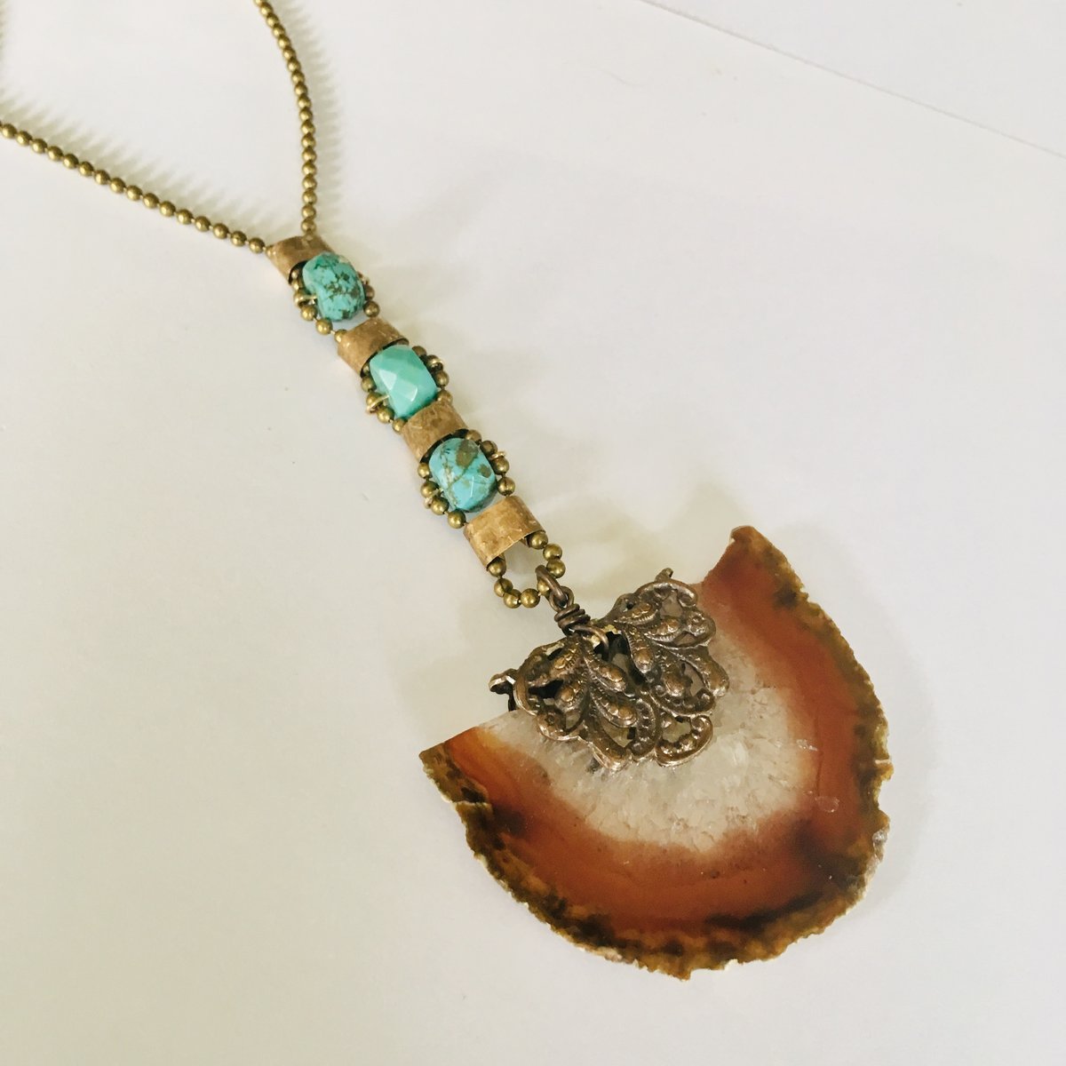 Image of Stunning Turquoise/Geode Necklace 