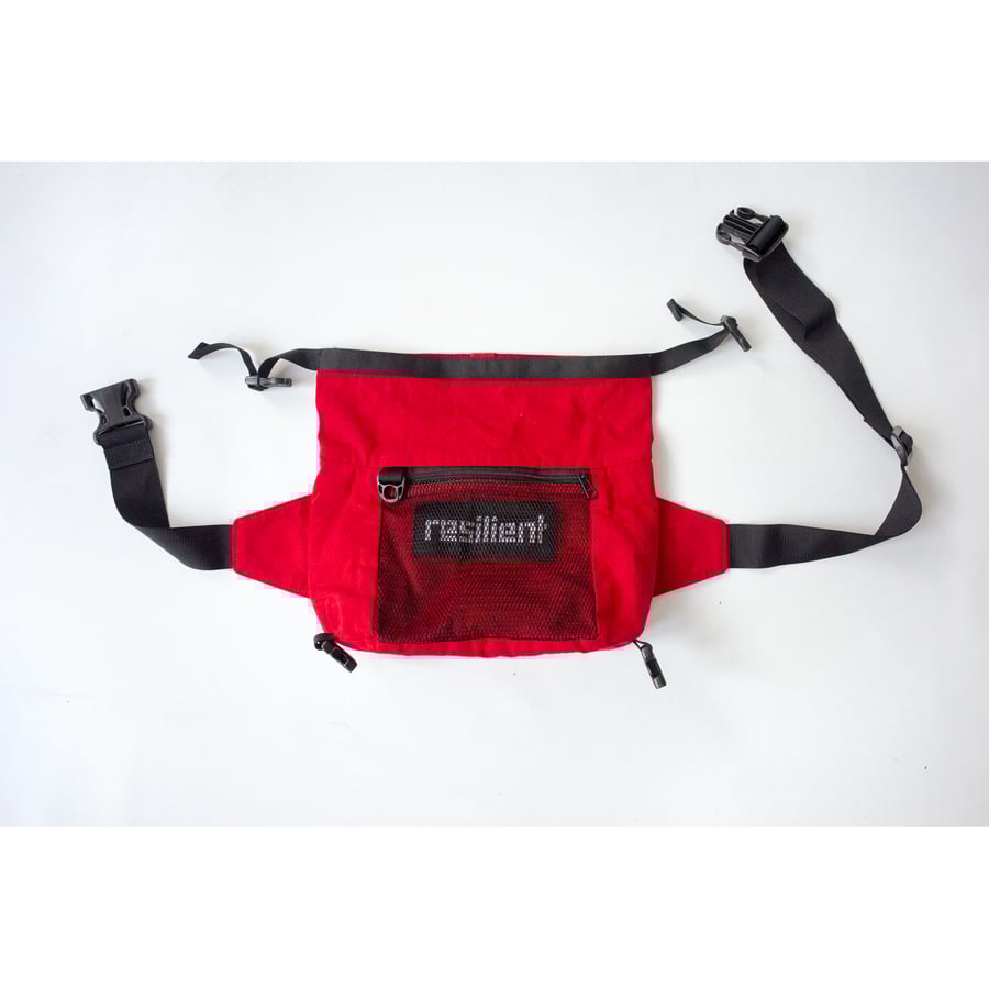 Image of garment dyed waist bag (red)