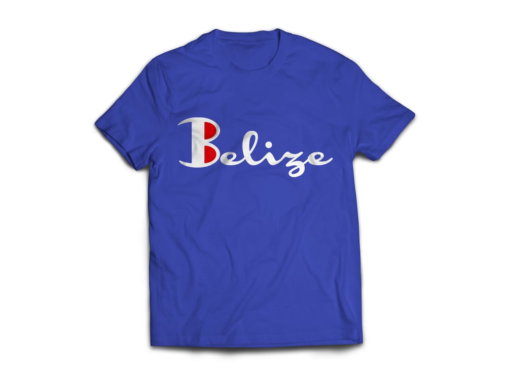 Image of Belize - T-Shirt - Royal Blue/White(Red)