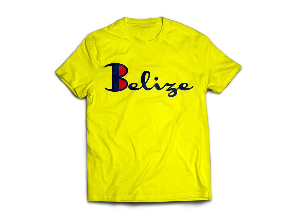 Image of Belize - T-Shirt - Yellow/Nay Blue(Red)