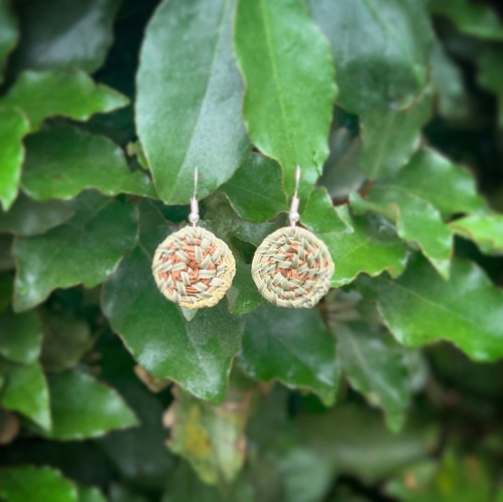 Image of “Petite” Pine Needle & Sweetgrass Earrings 