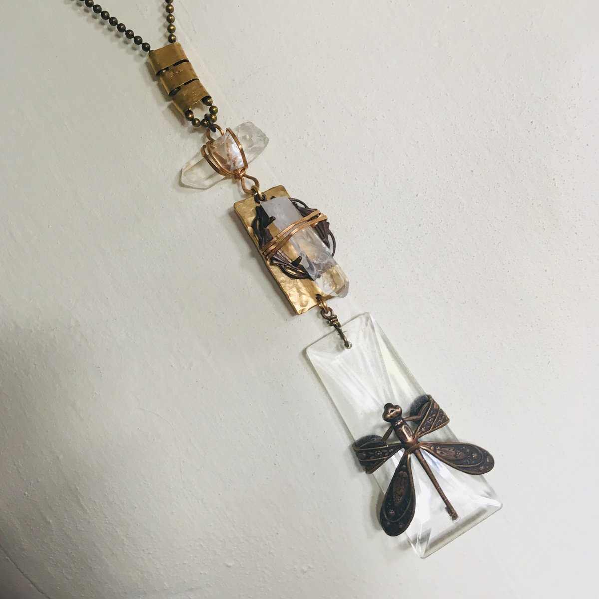 Image of Crystal Dragonfly Statement Necklace 