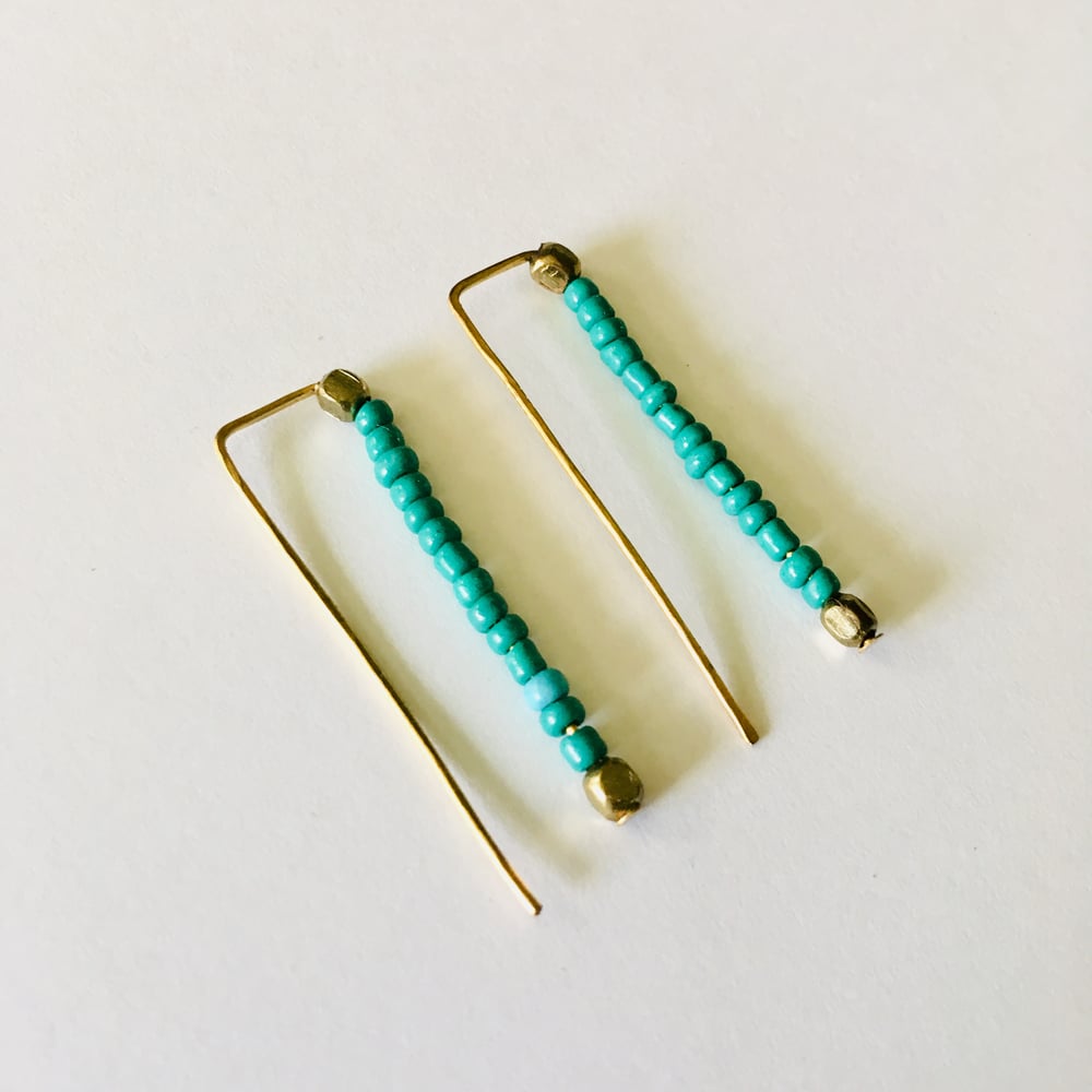Image of Seed bead Staples Earrings