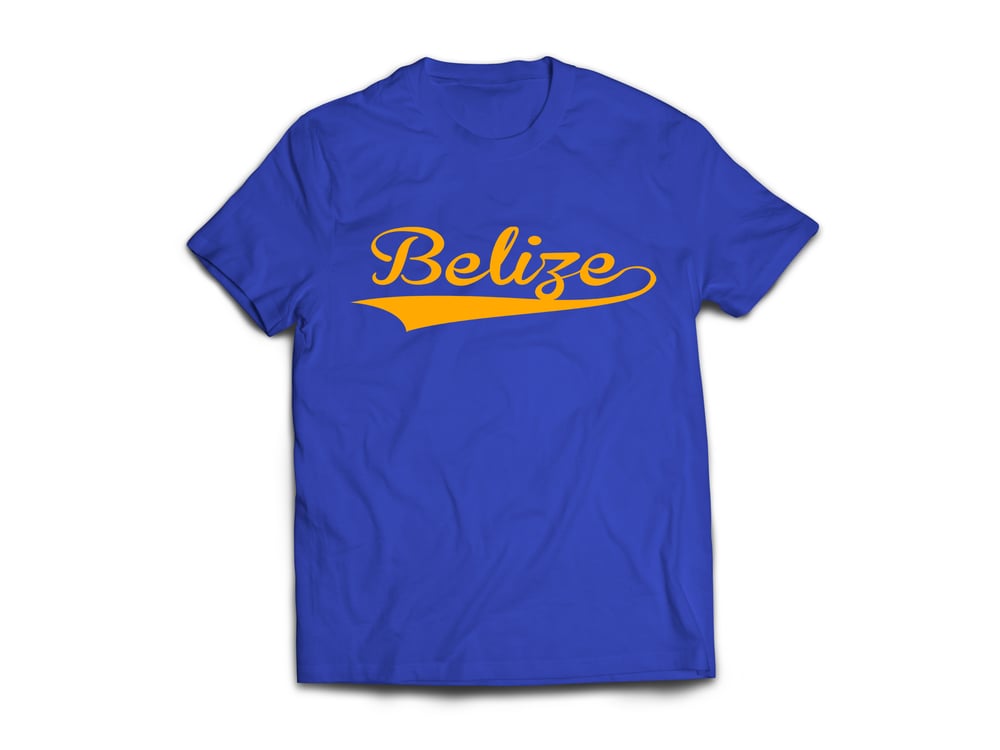 Image of Belize - T-Shirt - Royal Blue/Yellow Gold