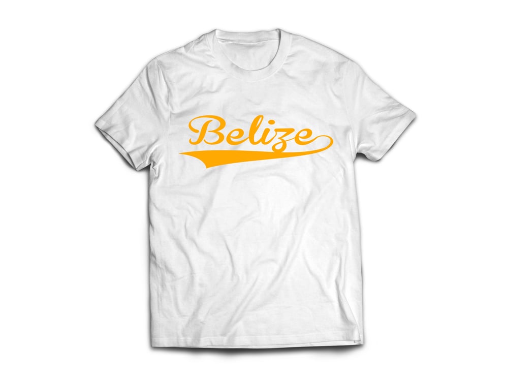 Image of Belize - T-Shirt - White/Yellow Gold