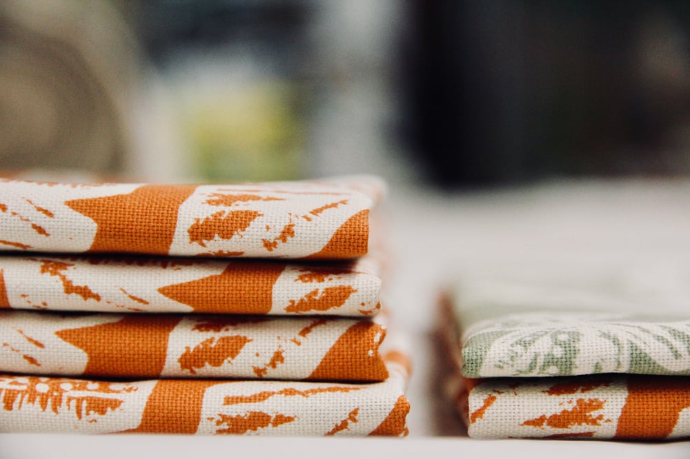 Image of Hand Printed Tea Towel - London Brick 