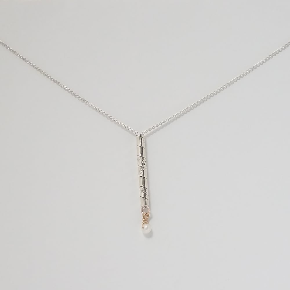 Image of Full size vertical prayer wheel with pearl