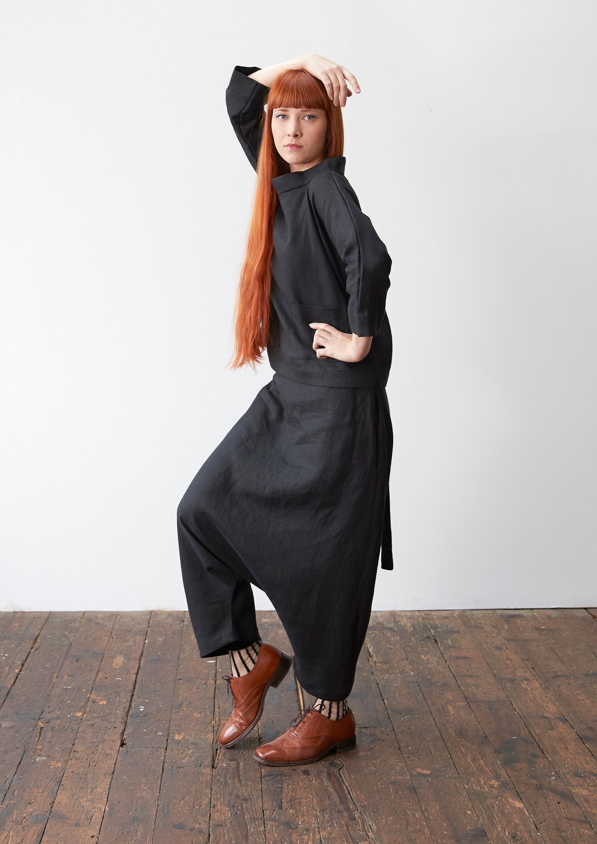 Image of Ruched Waist Sarouel Trousers