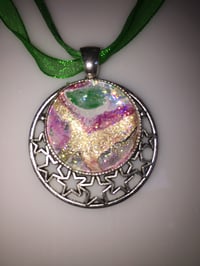 Moon Pendant with Green Necklace