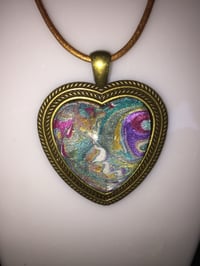 Bronze Heart Necklace on a Copper Cord