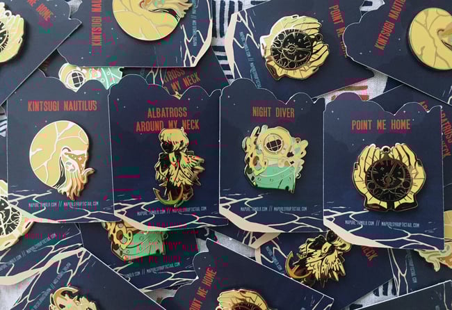 Sea and the Sky Enamel Pin Set