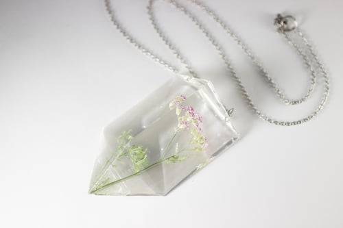 Image of Pink Yarrow (Achillea millefolium) - Chunky Statement Piece Prism Necklace