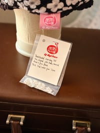 Image 9 of Haute Couture: Hand Beaded Quilted White Floral Cat Hat