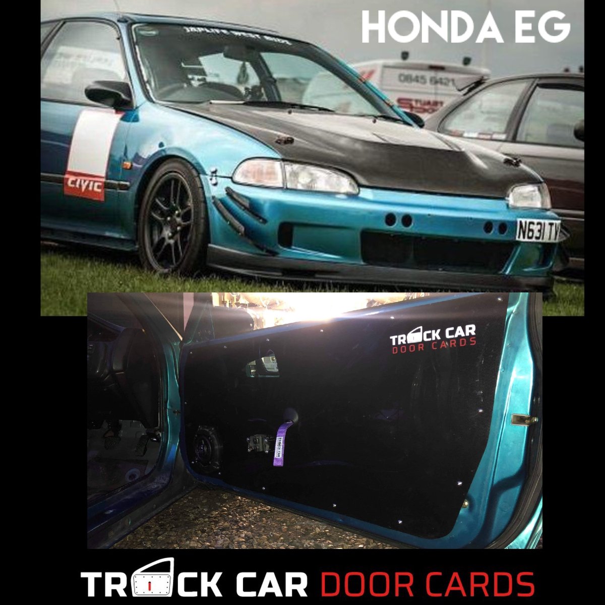 Honda Civic EG Track Car Door Cards Custom Made Door Cards